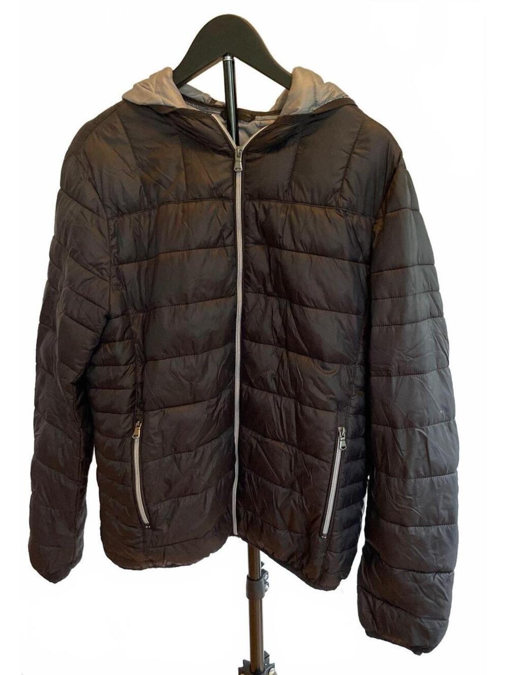 Celio The Light Jacket Black Hooded Puffer Jacket Men's Large Lightweight